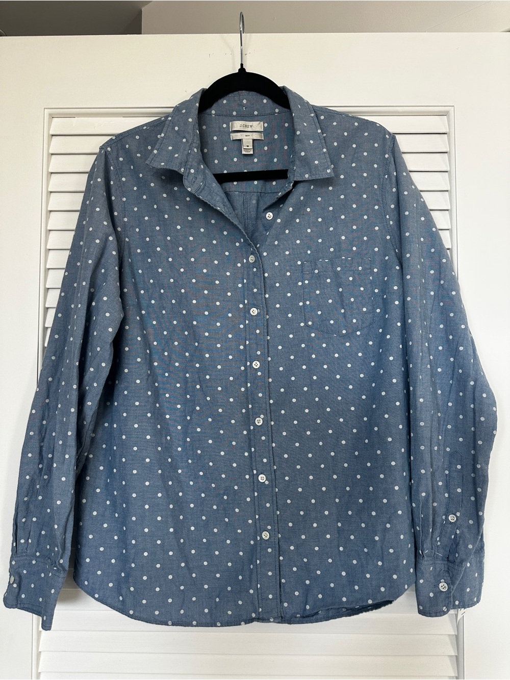 J. Crew Boy Collection Light Blue Polka Dot Button-Down Shirt 16